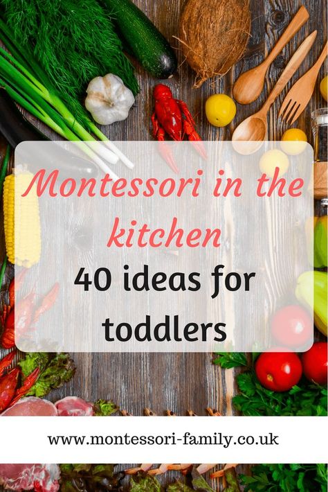 Montessori in the kitchen – 40 ideas for toddlers #montessori #toddler Preschool Cooking, Cooking With Toddlers, Montessori Parenting, Montessori Lessons, Montessori Practical Life, Montessori Toddler Activities, Montessori Preschool, Montessori Education, Montessori Classroom