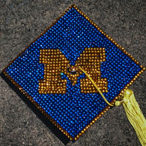 Michigan Grad Cap, Umich Grad Cap, Cornell Graduation Cap, Gem Graduation Cap, Lego Graduation Cap, Sparkly Graduation Cap, Decorate Graduation Cap, Bedazzled Graduation Cap, Rhinestone Graduation Cap