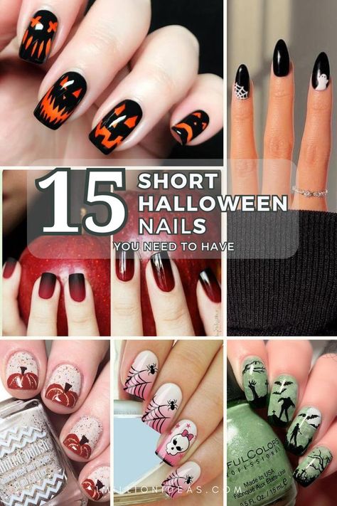 Spooktacular short nail ideas that add a touch of magic to your Halloween look, inviting creativity and self-expression. Short Halloween Nails, Designs For Short Nails, Thanksgiving Nail Designs, Cute Halloween Nails, New Nail Designs, Long Nail Designs, Creative Nail Designs, Thanksgiving Nails, Halloween Nail Designs