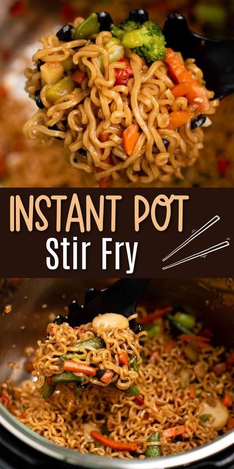 Pressure Cooker Ramen Recipes, Instant Pot Recipes With Noodles, Easy Instant Pot Lunch Recipes, Ramen Recipes Instant Pot, Instapot Chicken Ramen, Quick Ramen Noodle Stir Fry, Pressure Cooker Stir Fry, Asian Noodle Instant Pot Recipes, Insta Pot Ramen Recipes