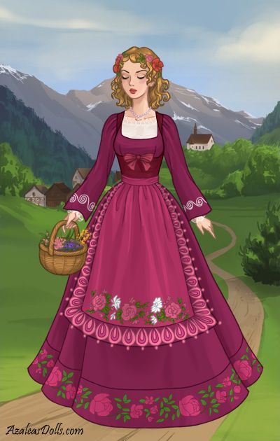 French Traditional Dress, Village Clothing, Animated Dress, Opera Costumes, Hood Cape, French Costume, Folklore Dress, Book Dress, Dress Illustration