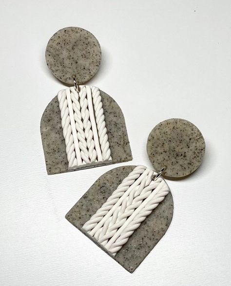 Polymer Clay Earrings on Instagram: “Grey granite and white sweater 🤍” Granite Polymer Clay, Granite Clay Earrings, Pastel Grey, Clay Craft, Grey Granite, Small Business Ideas, White Sweater, White Sweaters, Clay Art