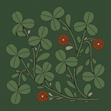 Good luck finding your luck🍀 . . . #illustration #digitalillustration #flowerdrawing #flower #drawing #botanical #floral #clover #luck Luck Flower Tattoo, Lucky Flower Wallpaper, Luck Illustration, Luck Flower, Clover Flower Illustration, Clover Illustrations, Four Leaf Clover Illustration, Ipad Homescreen, Flower Mural