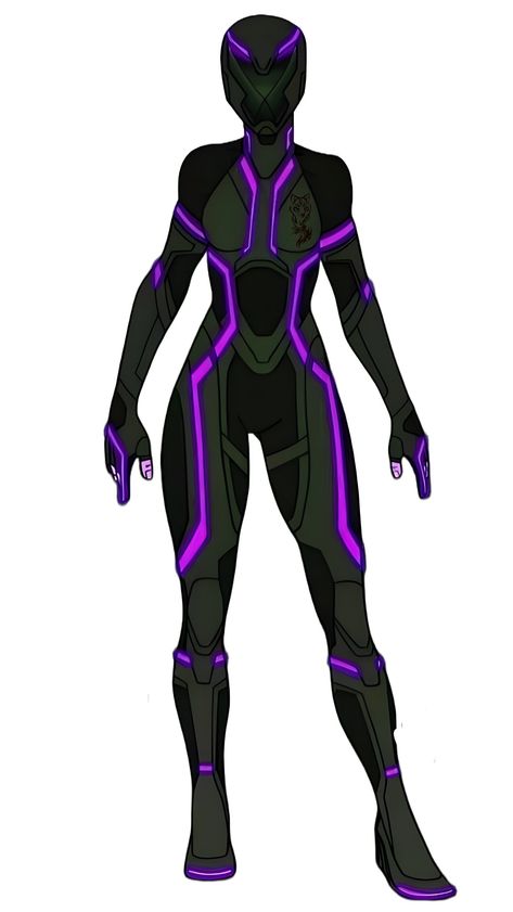 Black And Purple Superhero Suit, Superhero Suit Concept Art, Female Hero Suit, Camera Shots And Angles, Hero Suits, Boxing Gloves Art, Superhero Outfits, Stealth Suit, The Mask Costume