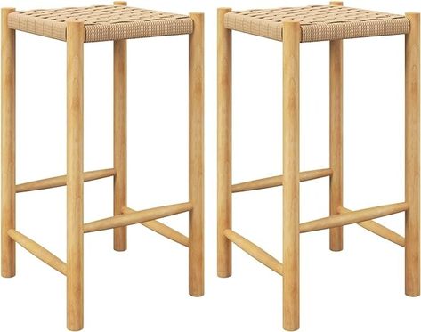 Amazon.com: Giantex 26" Counter Height Wood Bar Stools Set of 2, Boho Rattan Barstools, Max Load 330 Lbs, Armless Saddle Kitchen Stools, Backless Wicker Bar Stools for Kitchen Counter Indoor Outdoor : Home & Kitchen Woven Bar Stools, Wicker Bar Stools, Backless Stools, Into The Wood, Dining Stools, Wood Bar Stools, Wood Stool, Counter Height Bar Stools, Stool Chair