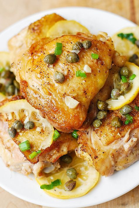 Oven Baked Chicken Piccata Oven Chicken Piccata, Oven Baked Chicken Piccata, Chicken Thigh Piccata, Baked Chicken Piccata Recipe, Baked Chicken Piccata, Oven Baked Chicken Thighs, Chicken Piccata Recipe, Chicken Piccata, Baked Chicken Thighs