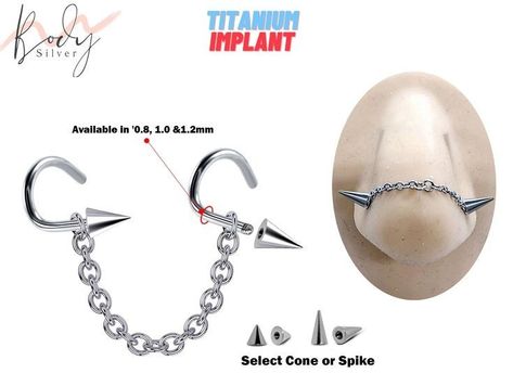 Unique Gauges, Nose Chain Piercing, Piercing Facial, Nasallang Piercing, Nostril Piercing Jewelry, Facial Piercing, Piercing Nostril, Nostril Jewelry, Nose Chain