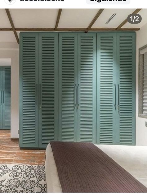 Louvers Wardrobe Design, Louvered Wardrobe, Elegant Bedroom Design, Hotel Room Interior, Apartment Designs, Wardrobe Design Modern, Diy Pallet Couch, Bedroom Wardrobe Design, Feature Wall Design