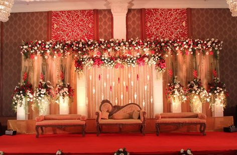 Best Wedding Decorators | Celebration Time | Portfolio Wedding Ceremony Backdrop Indoor, Wedding Ceremony Decorations Indoor, Indian Wedding Decorations Receptions, Small Wedding Decor, Engagement Stage Decoration, Simple Stage Decorations, Wedding Stage Backdrop, Wedding Hall Decorations, Wedding Stage Decor