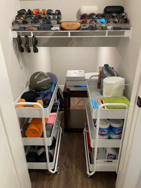 Under The Stair Closet Organization, Coat Storage Under Stairs, Utility Closet Under Stairs, Under Stairs Cleaning Storage, Storage Ideas For Under Stairs, Organize Under Stairs Closet, Organise Under Stairs Cupboard, Under Stairs Storage For Coats, Understairs Closet Storage Ideas