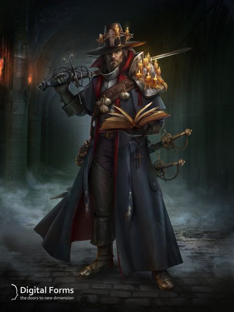 ArtStation - Witch Hunter, Digital Forms Witch Hunter, Steampunk Artwork, Hunter Art, Fantasy Battle, Vampire Hunter, Warhammer Fantasy, The Grim, Fantasy Inspiration, Digital Form