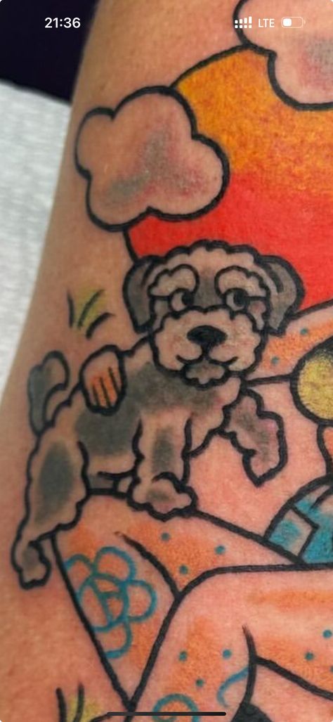 Childhood Dog Tattoo, Old School Dog Tattoo, Sock Tattoo, Sleepy Dogs, Doodle Dog, Dog Tattoo, Dog Tattoos, American Traditional, Old School Tattoo