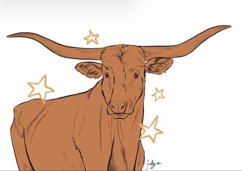 Longhorn Drawing, My Art, Drawings, Art