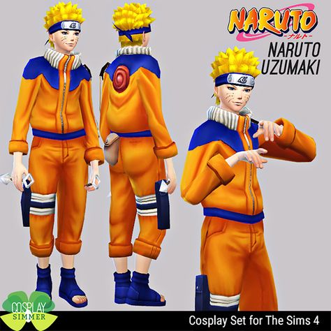 Sims 4 Naruto, Naruto Uzumaki Cosplay, Sims 4 Sims, Naruto Clothing, Sims 4 Anime, Pelo Sims, Naruto Tattoo, The Sims 4 Download, Sims House Design