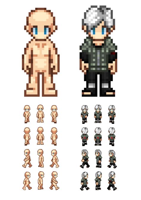 Pixel Character Sprite Base, Pixel Art Human Base, Isometric Pixel Art Character, Pixel Character Sprite, How To Pixel Art, Dragon Breath, Image Pixel Art, Ui Ux 디자인, Modele Pixel Art