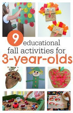 Educational activities for 3 year olds. Fun fall crafts and activties. Preschool Fall, Fun Fall Crafts, Autumn Activities For Kids, Fall Preschool, Harry Potter Crafts, Fall Crafts For Kids, Fall Theme, Fall Activities, Preschool Fun