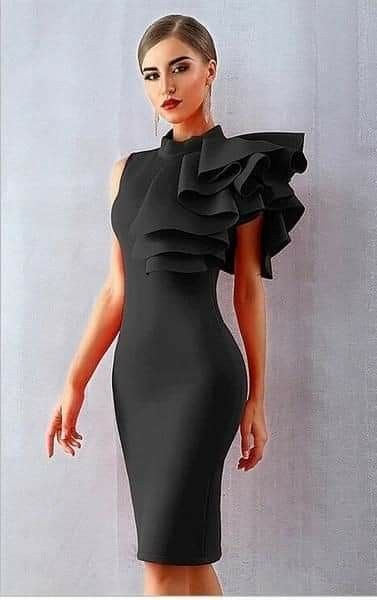 Ruffle Bodycon Dress, Ruffle Bodycon, Classy Dress, Trendy Dresses, Look Fashion, Classy Outfits, Elegant Dresses, A Black, Cute Dresses