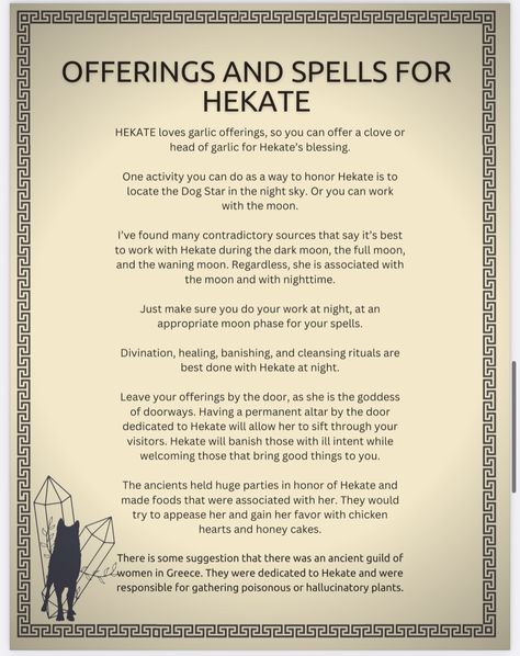 Hecate Wheel Meaning, Colors Associated With Hekate, Hekate Alter Ideas, Signs Hekate Is Calling You, Hecate Goddess Offerings, Hecate Offering Ideas, Offerings To Hecate, Invoke Hecate, Hekate Spells