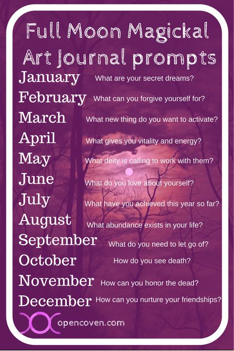 Wiccan Journal Prompts, Witchcraft Journal Prompts, Witchy Journal Prompts, Full Moon Magick, Witchcraft Journal, Types Of Witches, Full Moon Spells, Cosmic Witch, Magick Art