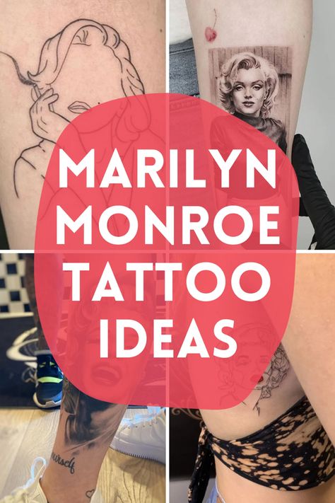 Marilyn Monroe Tattoo Designs + Ideas - TattooGlee Marilyn Monroe Pinup Tattoo, Marilyn Tattoo Ideas, Marilyn Monroe Tattoos, Marylin Monroe Tattoo Ideas, Rose Tattoos For Women Forearm, Monroe Tattoo Ideas, Marilyn Monroe Tattoo Ideas, Marilyn Monroe Tattoo Designs, Audrey Hepburn Tattoo