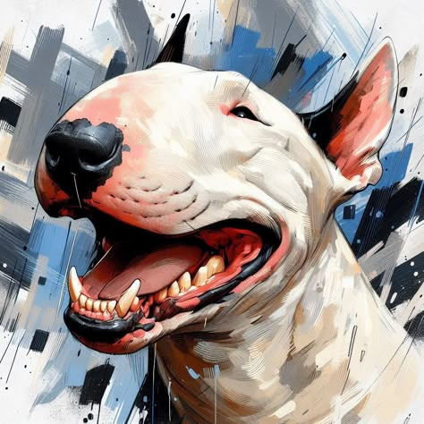 Bull Terrier Tattoo, Bull Terrier Funny, Pet Tattoo Ideas, Bull Terrier Art, Pet Tattoos, Mini Bull Terriers, English Bull Terrier, Cute Watercolor, English Bull Terriers