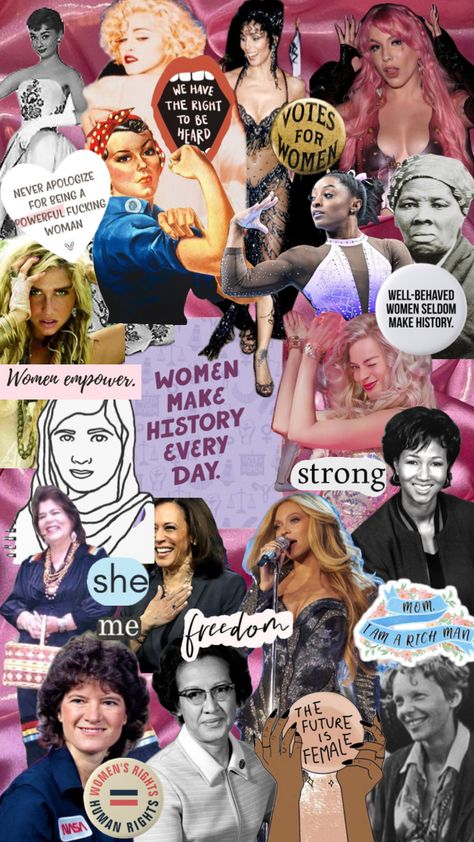 #women #woman #womensrights #beauty #womensrightsarehumanrights #womenshistorymonth #womenshistory Feminism Poster, Women Empowerment Art, What Is Feminism, Empowerment Art, Feminism Quotes, Feminist Movement, Protest Art, Well Behaved Women, Magazine Collage