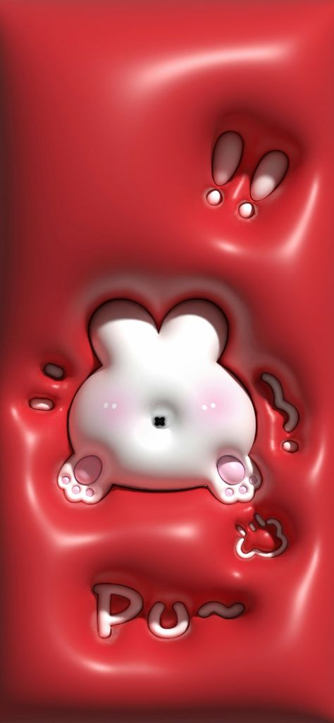 『save=follow ♡🌷』 3d Wallpaper Rabbit, 3d Wallpaper Iphone Red, Red 3d Wallpaper, Inflated Wallpaper, 3d Wallpaper Cartoon, Red Wallpapers, 3d Wallpaper Cute, 3d Wallpaper Iphone, Jelly Wallpaper