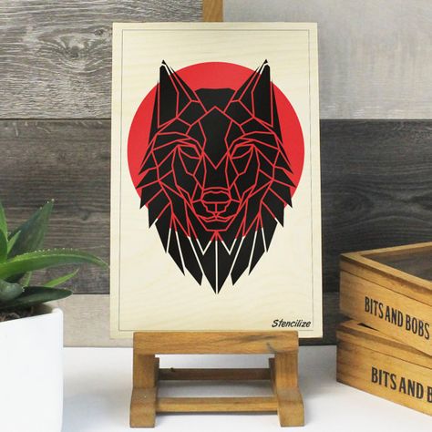 Geometrische Wolf Print op multiplex, Cool dier grafische, Origami geïnspireerd Animal Print, geweldig cadeau voor jongens Valentines Day Prints, Great Gifts For Guys, Geometric Art Animal, Wolf Art Print, Gift For Guys, Geometric Wolf, Wolf Print, Animal Art Prints, Charcoal Drawings