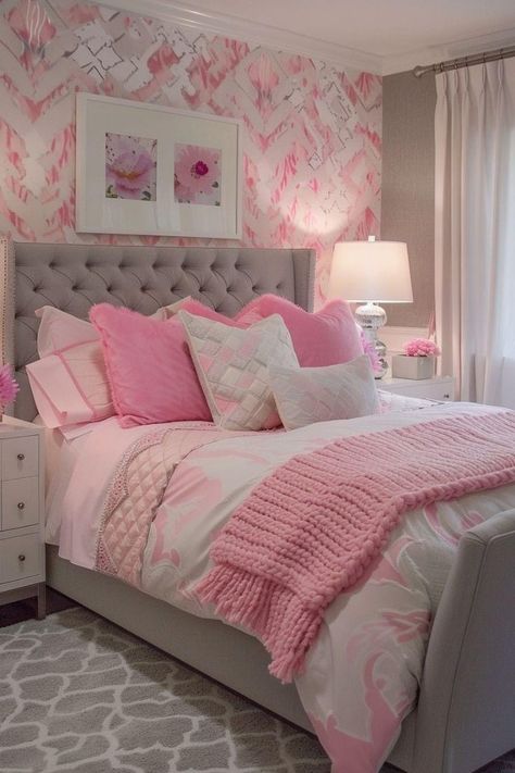 Grey And Pink Bedroom Ideas, Girly Bedroom Ideas For Women, Front Yard Halloween, Painting Ideas Pumpkin, Girly Bedroom Ideas, Burgundy Christmas Decor, Mansion Layout, Bedroom Ideas For Women, Bad Case Of Stripes