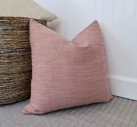 Woven Coral Pillow Cover, Pillow Sham, Modern Pillow Cover, Home Decor, 18x18 inch, 20x20 inch, 22x22 inch, 24 x 24 inch Coral Pillow, Orange Pillow Covers, Woven Pillow Cover, Cream Throw Pillows, Coral Pillows, Cream Throw, Coral Decor, Orange Pillow, Modern Pillow Covers