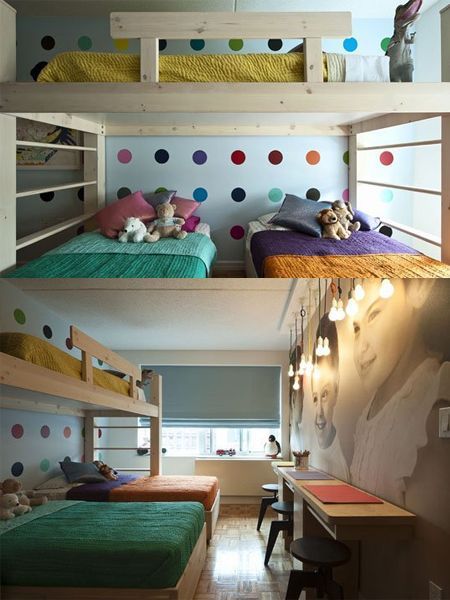 Quadruple Bunk Beds For Small Room, Corner Triple Bunk Beds, Built In Double Bunk Beds With Stairs, Tripple Bunk Bed Kids, Sims 2 Bunk Bed, Bunk Bed Ideas Diy, Bunk Bed Safety, Bunk Beds Small Room, Childrens Bunk Beds