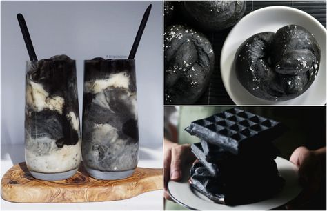 The ultimate goth cookbook for recipes as dark as your soul - Alternative Press Rainbow Snacks, Black Dessert, Black Cupcakes, Black Food Coloring, Cupcake Photos, Halloween Food Treats, Black Food, Ice Cream Cones, Halloween Food For Party