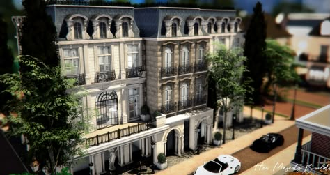 Parisian Apartment Exterior, Parisian House Exterior, Parisian Loft Apartment, Lofted Living Room, Paris Penthouse, Magnolia Promenade, Sims 4 Penthouse, Parisian Loft, Updated Windows