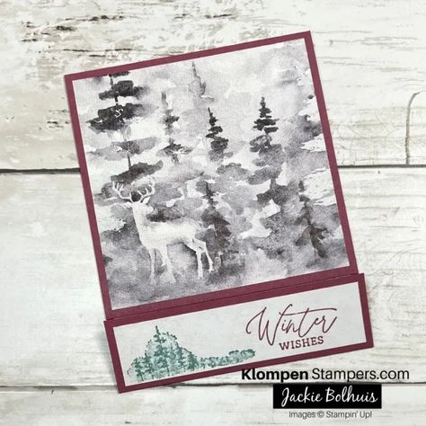 Beautiful Winter Card Making Ideas Stampin Up Card, Stamped Christmas Cards, Card Making Ideas, Winter Pins, Winter Wishes, Nature Card, Masculine Birthday Cards, Step Cards, Stampin Up Christmas