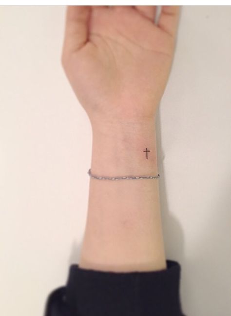 Micro Cross Tattoo, Tiny Cross Tattoos, Christian Wrist Tattoos, Tiny Cross Tattoo, Ornamental Tattoos, Cross Tattoo On Wrist, Simple Cross Tattoo, Small Cross Tattoo, Grace Tattoos