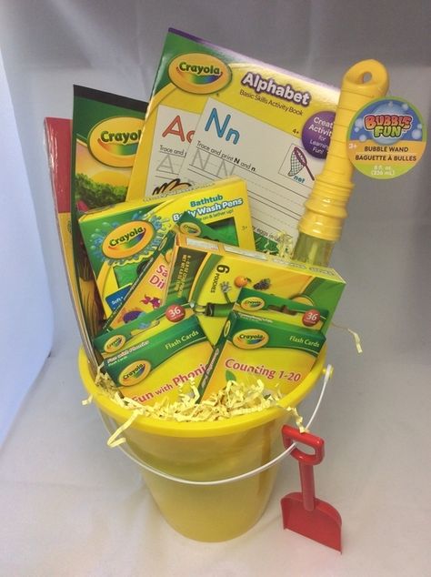 Auction item 'Crayola Crayon Gift Basket' hosted online at 32auctions #32auctions #crayola #giftbaskets #yellow #crayolacrayons Kids Hamper, Beach Pail, Crayon Gifts, Crayola Crayons, Auction Items, Basket Ideas, Gift Basket, Easter Baskets, Gift Baskets