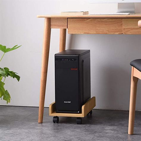 Computer Desk With Tower Storage, Computer Tower Storage, Pc Stand Ideas, Pc Tower Stand, Hide Pc Tower, How To Hide Computer Tower, Computer Tower Stand, Computer Tower Storage Ideas, Small Pc Desk