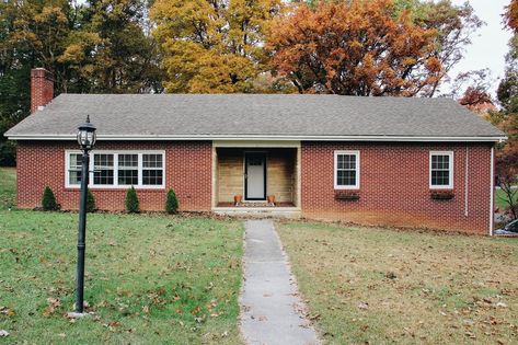 Limewashed Brick Exterior Makeover | Home On Oak Lime Washed Brick Exterior, Limewashed Brick Exterior, Bagged Brick, Limewash Brick Exterior, Limewashed Brick, Brick Exterior Makeover, Limewash Brick, Brick Exteriors, Brick Painting