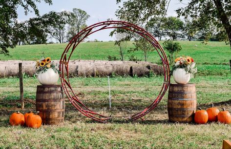 Hay Bale Ring Wedding Arch, Hay Ring Arbor, Hay Ring Arch, Hay Feeder Wedding Arch, Bale Feeder Wedding Arch, Round Bale Feeder Wedding Arch, Hay Ring Wedding Arch, Event Venue Business, Farm Wedding Ideas