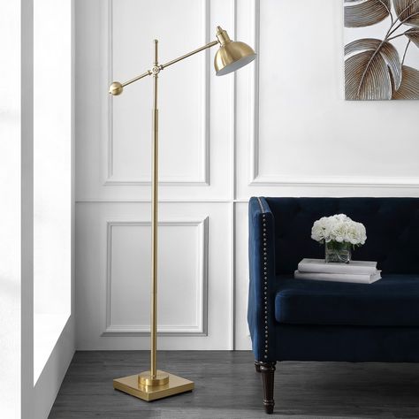 Pharmacy Floor Lamp, Boom Arm, Gold Floor Lamp, Reading Lamp Floor, Task Floor Lamp, Cozy Lounge, Timeless Luxury, Brass Floor Lamp, Stainless Steel Legs