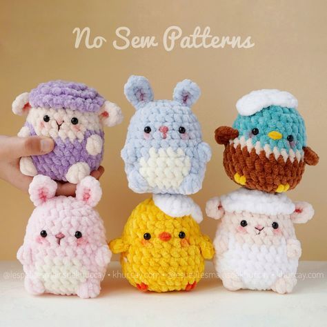 FREE Amigurumi Crochet Patterns HandmadeCrochet, CrochetInspiration, CrochetLove Easter Egg Animals, Animal Easter Eggs, Spanish Pattern, Quick Crochet Projects, Easter Lamb, Cozy Crochet Patterns, Bunny Bags, Honey Bunny, Quick Crochet