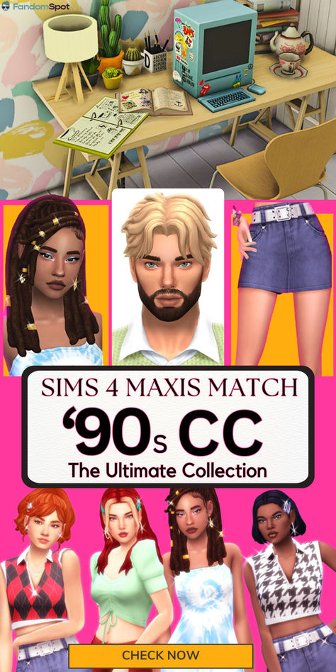 Rebuild the 1990s in TS4 with this huge collection of CC! From outfits to hairstyles, from accessories to even some 90s-themed decor, it's all here and totally maxis match. Sims 4 Cc 90's Clothes, Sims 4 Cc 90s Decor, Sims 4 80s Cc Maxis Match, Sims 4 Cc 1990s Clothes, Sims Fashion Cc, 90s Fashion Sims 4 Cc, Sims 4 Cc 90s Clothes Maxis Match, Sims 4 90s Furniture, Sims 4 90s Cc Maxis Match