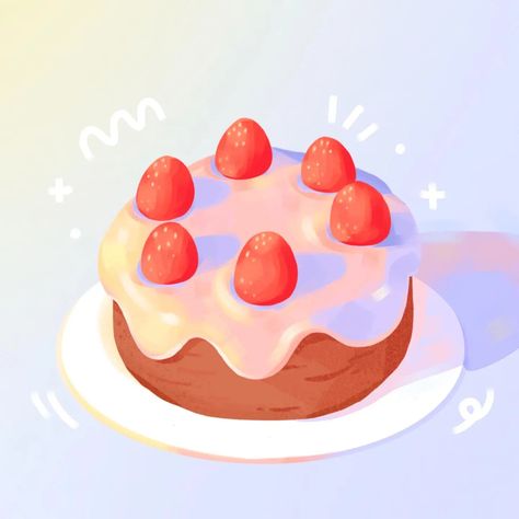 malin (@madebymalin) • Instagram photos and videos Cake Art Print, Desserts Drawing, Dessert Illustration, Cake Drawing, Cake Illustration, Kawaii Dessert, Procreate Illustration, Birthday Illustration, Cake Printing