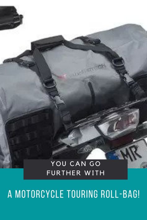 When it comes to luggage, a motorcycle touring roll-bag is a must have! Check out our top 6. Leg Bag Motorcycle, Leather Tank Bag Motorcycle, Motorcycle Side Bags, Motorcycle Airbag, Motorbike Saddle Bags, Motorcycle Tips, Motorcycle Luggage, Motorcycle Travel, Vintage Classics