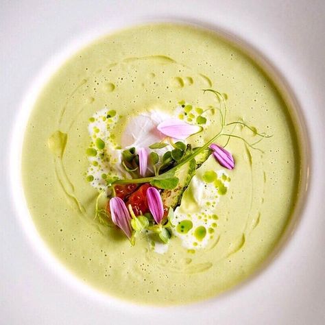 @chefivanantonov • • • Asparagus cream soup with poached egg and red caviar . .  Share your creations with us to get feature  #haunisfood #artofplating #foodstyle #foodidea #chef #foodphotography #pictureoftheday Delicatessen Design, Nye Dinner, Plating Food, Cream Plates, Cream Of Asparagus Soup, Plating Ideas, Spicy Appetizers, Red Caviar, Asparagus Soup