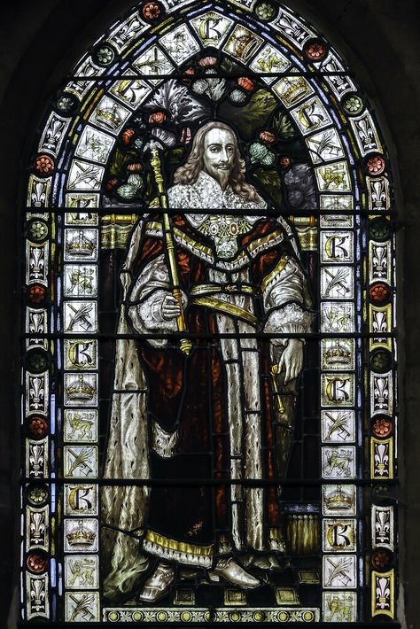 hsm | Charles I, King and Martyr. Stained glass in St Giles,… | Flickr Faith Of Our Fathers, Charles I, St Giles, East Anglia, I Kings, King Charles, Cambridge, Stained Glass, Stain