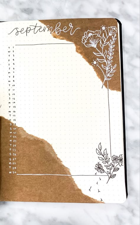 Simple Design For Journal, Creative Design Ideas For Journal, Scrapbook Journal Ideas Creative Simple, Brown Paper Scrapbook, Creative Project Pages Ideas, Creative Notebook Cover Design Ideas, How To Make Brown Paper, Journaling Simple Ideas, Journal Book Cover Design Diy