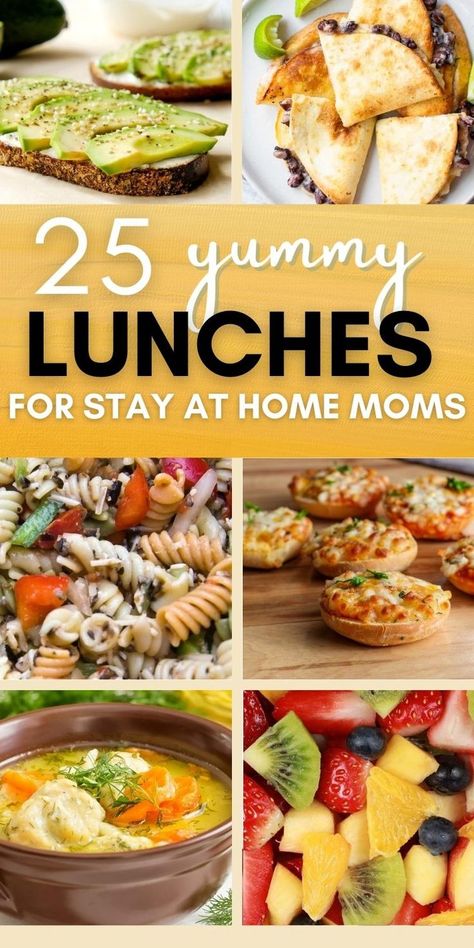 Easy Lunch Ideas For Stay At Home Moms, At Home Lunches For Adults, Healthy Lunch Ideas For One Person, Easy Lunches For Adults, Easy Lunches For Family, Stay At Home Mom Dinner Ideas, Easy Lunches To Take To Work Picky Eaters, Simple At Home Lunch Ideas, Easy Lunches For Stay At Home Moms