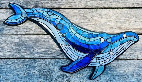 Dolphins Mosaic, Florence Oregon, Ocean Projects, Mosaic Art Projects, Glass Mosaic Art, Whale Art, Blue Mosaic, Mosaic Artwork, Micro Mosaic