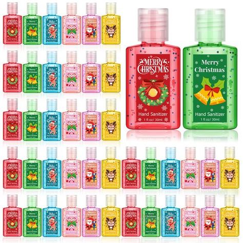 PRICES MAY VARY. Hand Sanitizer Travel Size: this Christmas baby shower themed hand sanitizer comes in 24 pieces, 4 of each of 6 styles, in a 1 oz/30 ml bottle that's easy to fit in your pocket or purse; Featuring adored Xmas elements such as Gingerbread, lollipop, Santa Claus, reindeer, Christmas bells or wreath designs on stickers, and accompanied by the word 'Merry Christmas', these cute gifts add an unexpected joy and elegance to any party decoration Suitable Size: this personalized hand san Hand Sanitizer Gift Ideas, Christmas Hand Sanitizer, Xmas Party Favors, Mini Hand Sanitizer, Hand Sanitizer Gift, Personalized Thank You Gifts, Christmas Baby Shower, Christmas Travel, Mini Hands